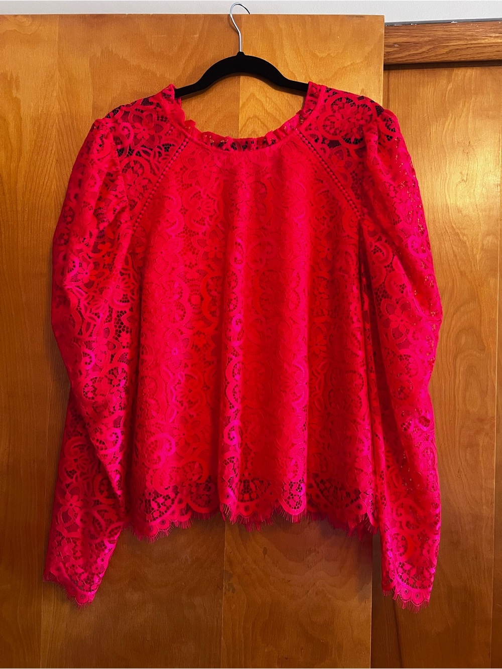 Lilly Pulitzer Red Lace Long-Sleeve Blouse NWT